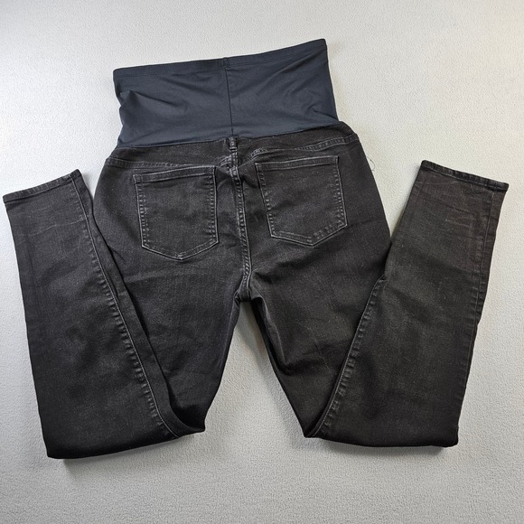 Gap 1969 Maternity Resolution True Skinny Jeans 32r Black Light Wash Casual - Picture 12 of 14